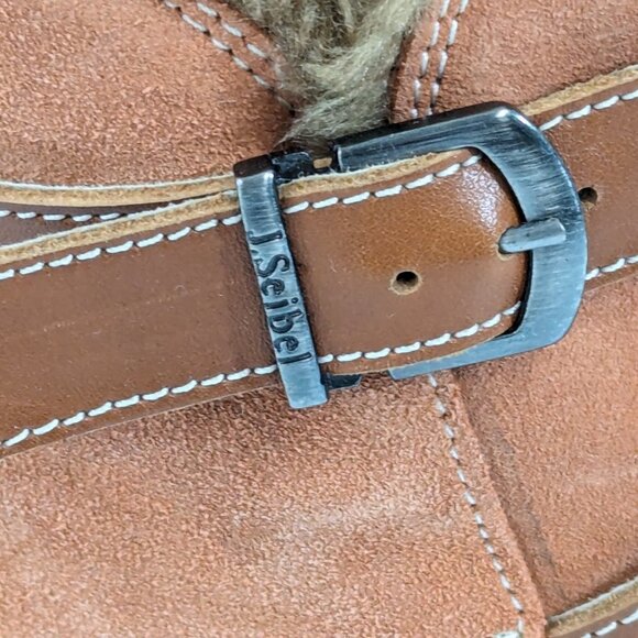 Josef Siebel Faux  Fur Lined Leather Boots Size 8 - Picture 6 of 12